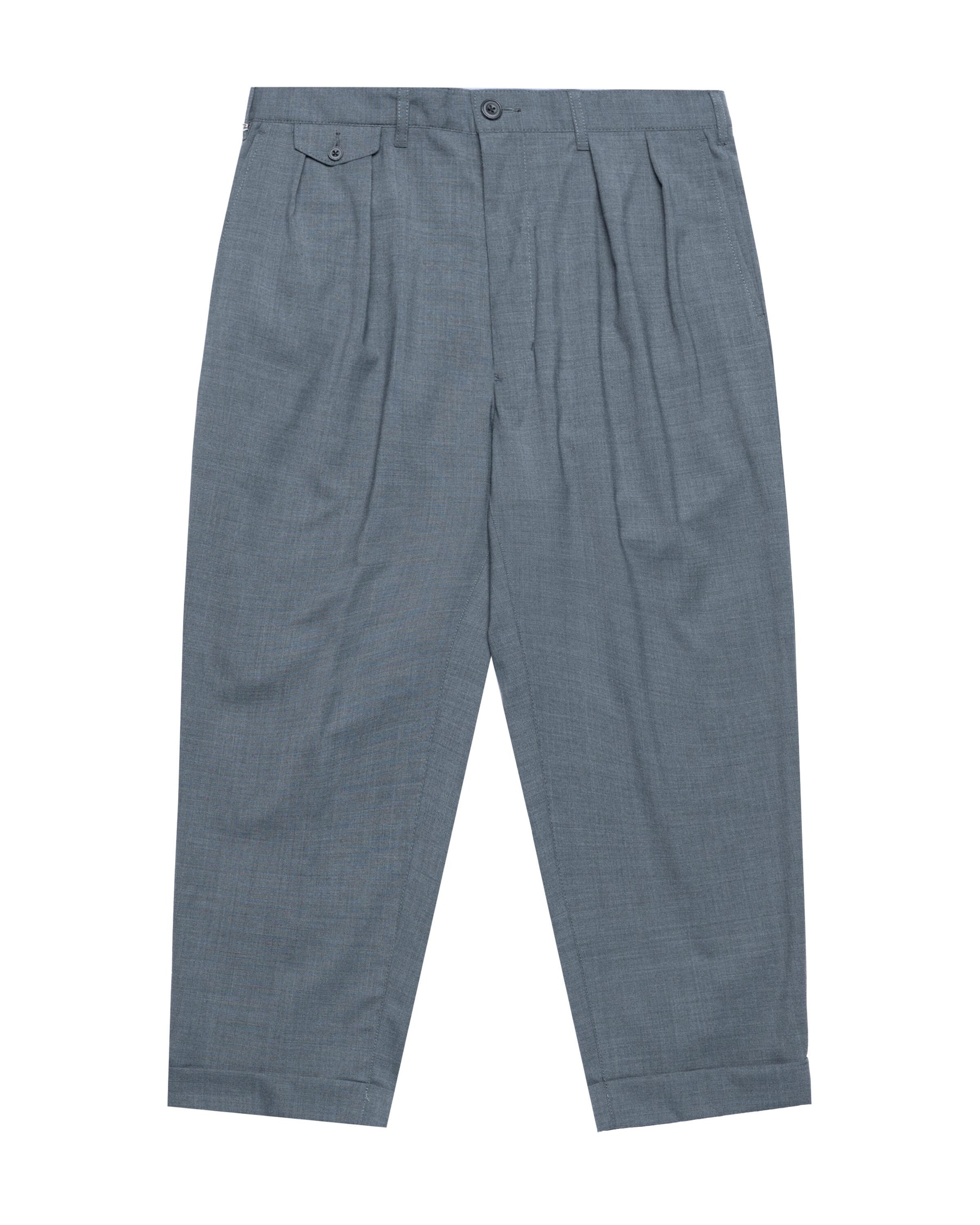 Beams+ 2 Pleats Tapered Wool Tropical