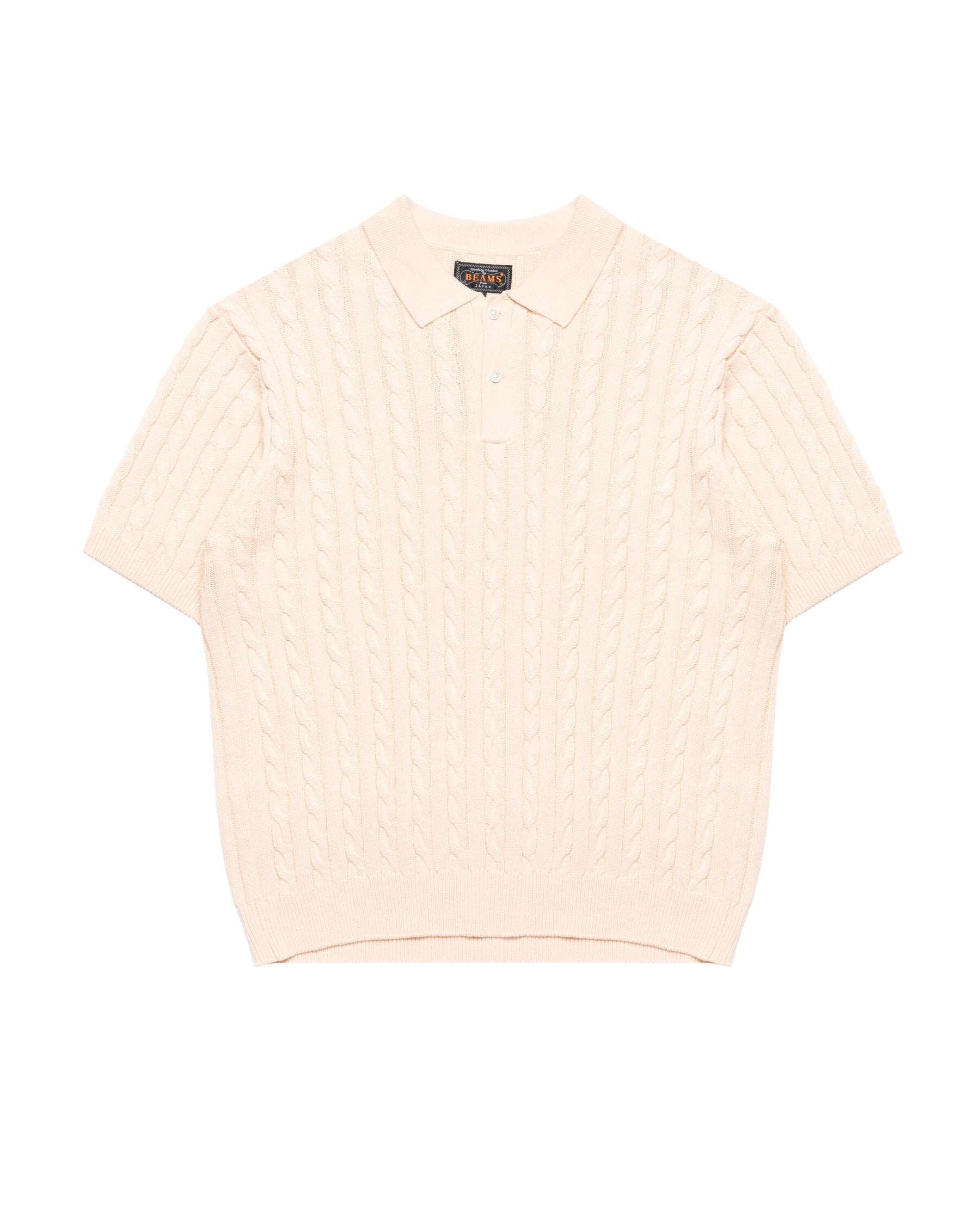 Beams+ Knit Polo Cable