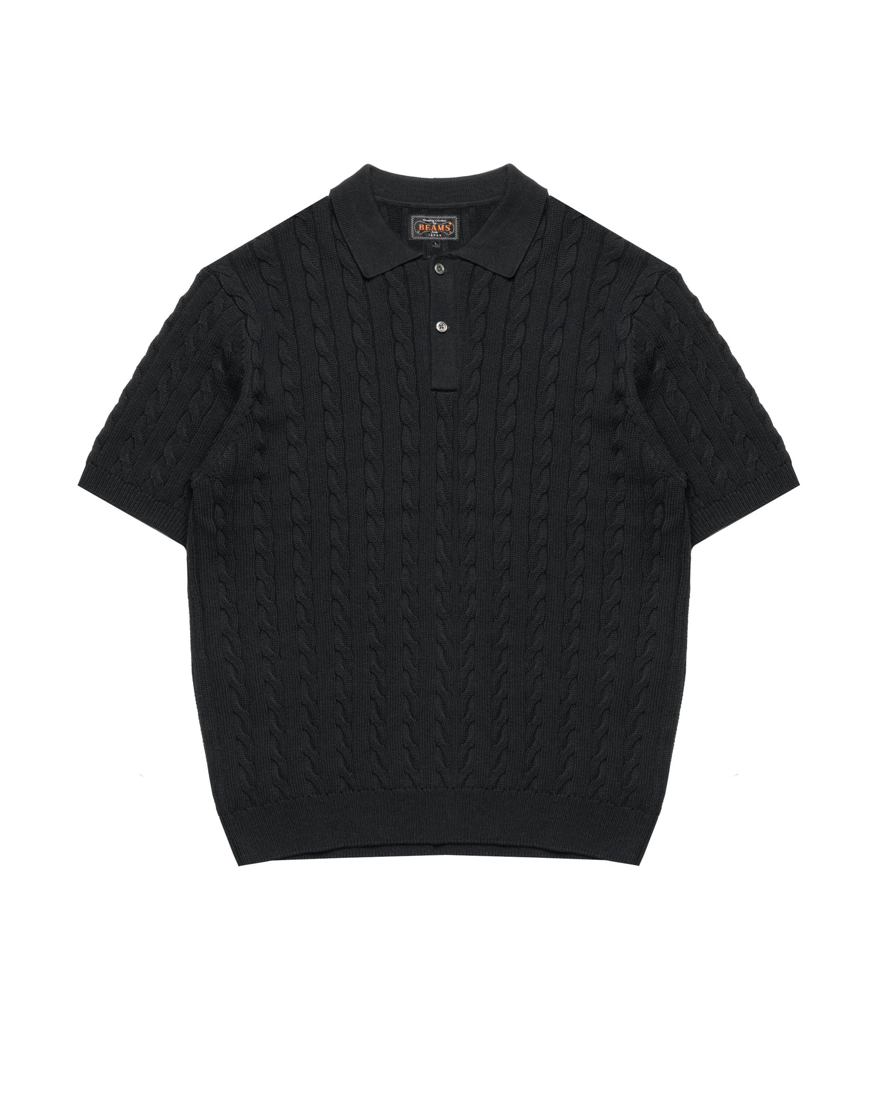 Beams+ Knit Polo Cable