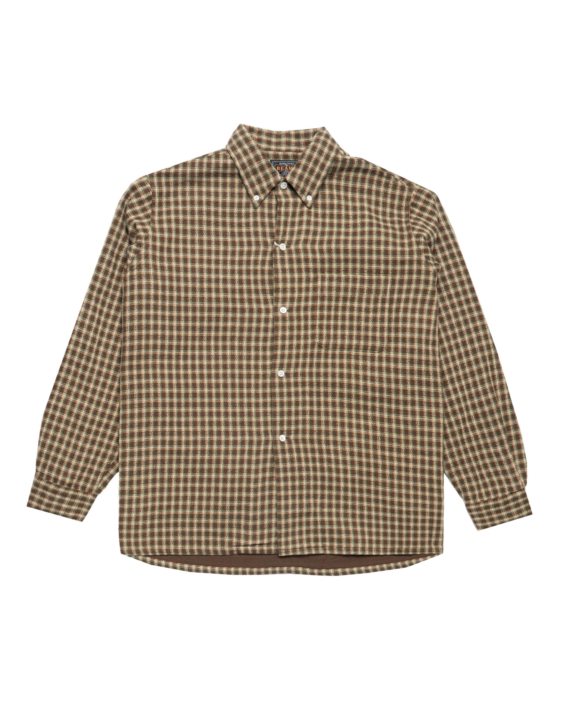 Beams+ Open B.D. Panama Plaid Double Face