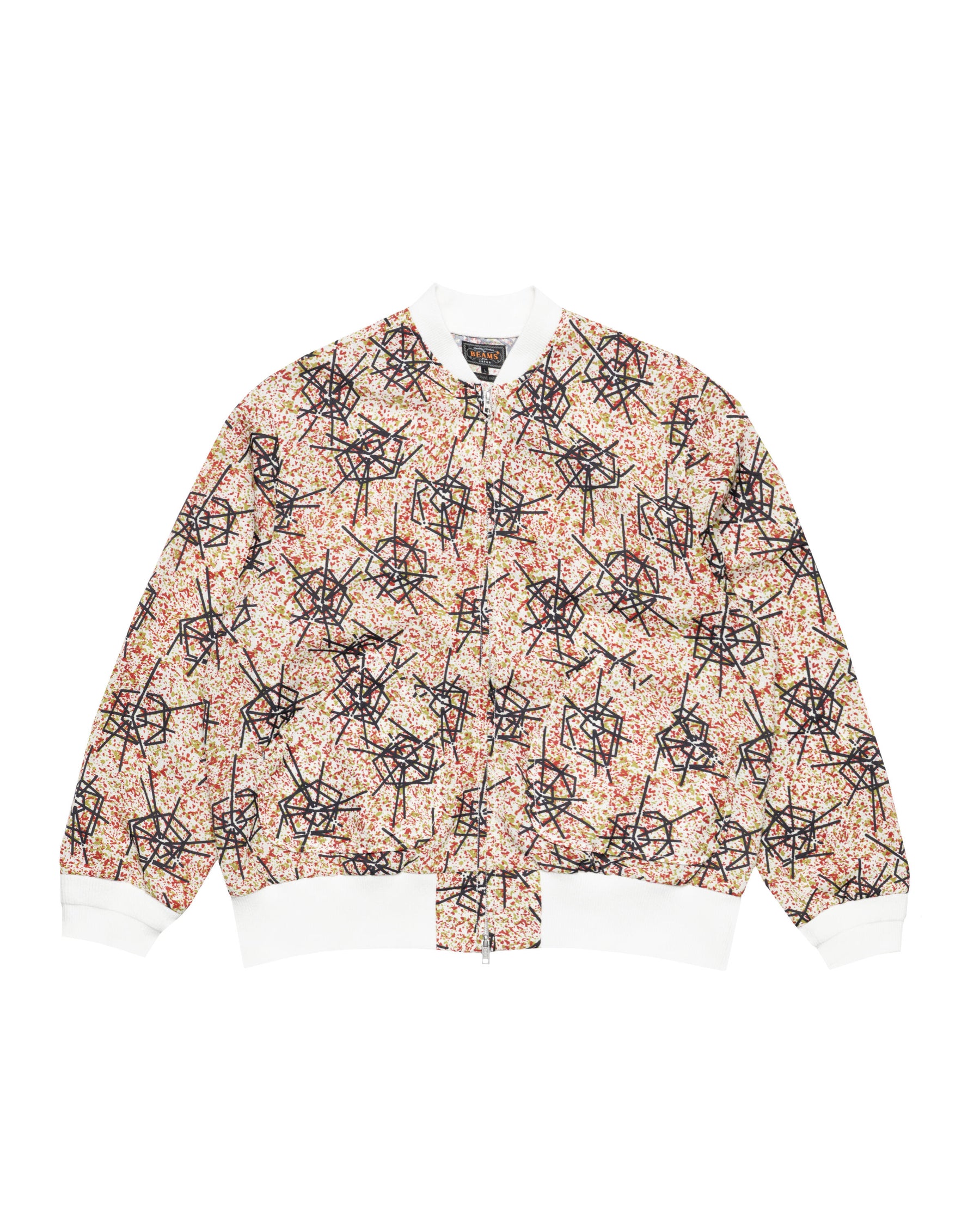 Beams+ Sports Blouson Jacquard Mapping Print