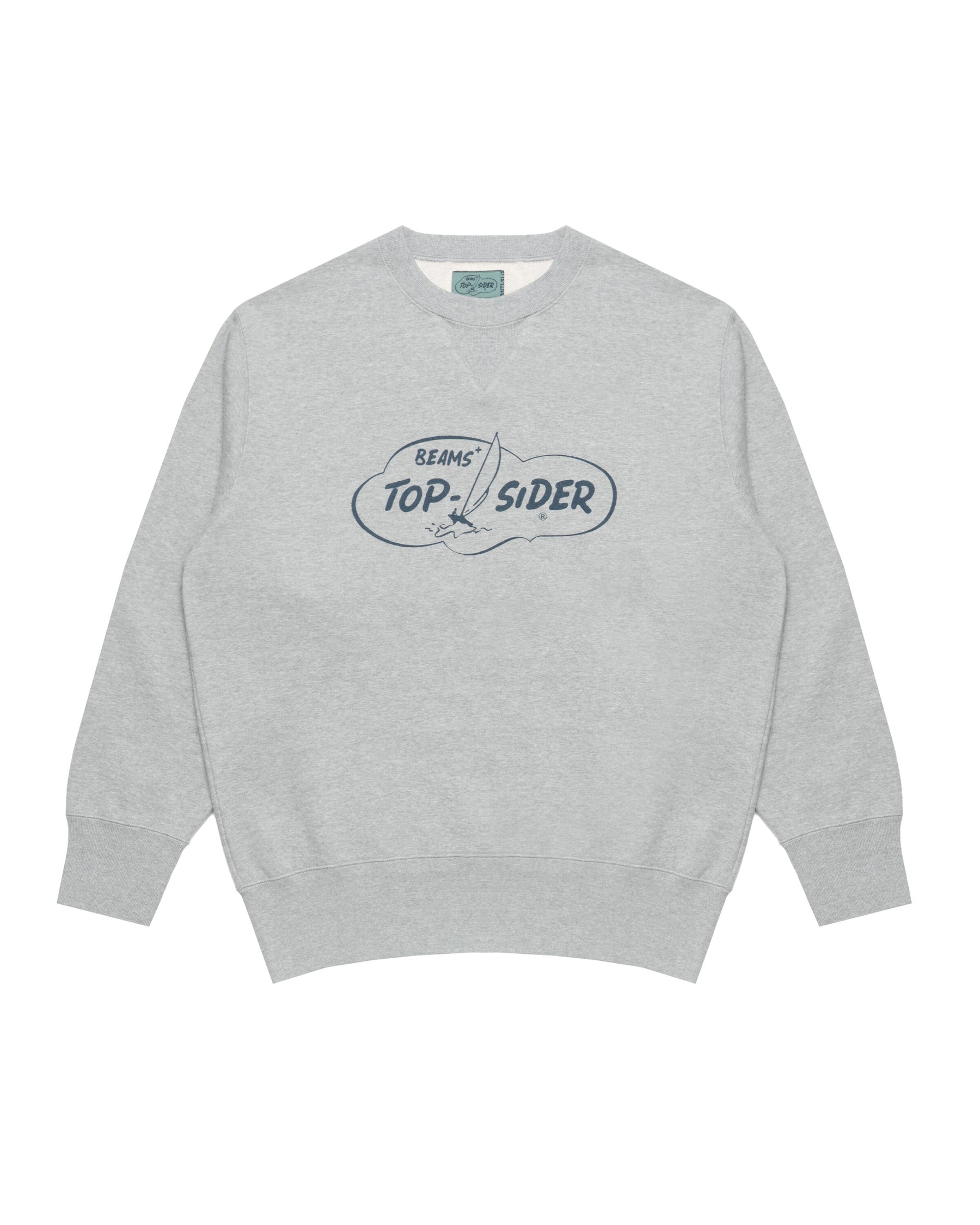 Beams+ Sweat Crew Print