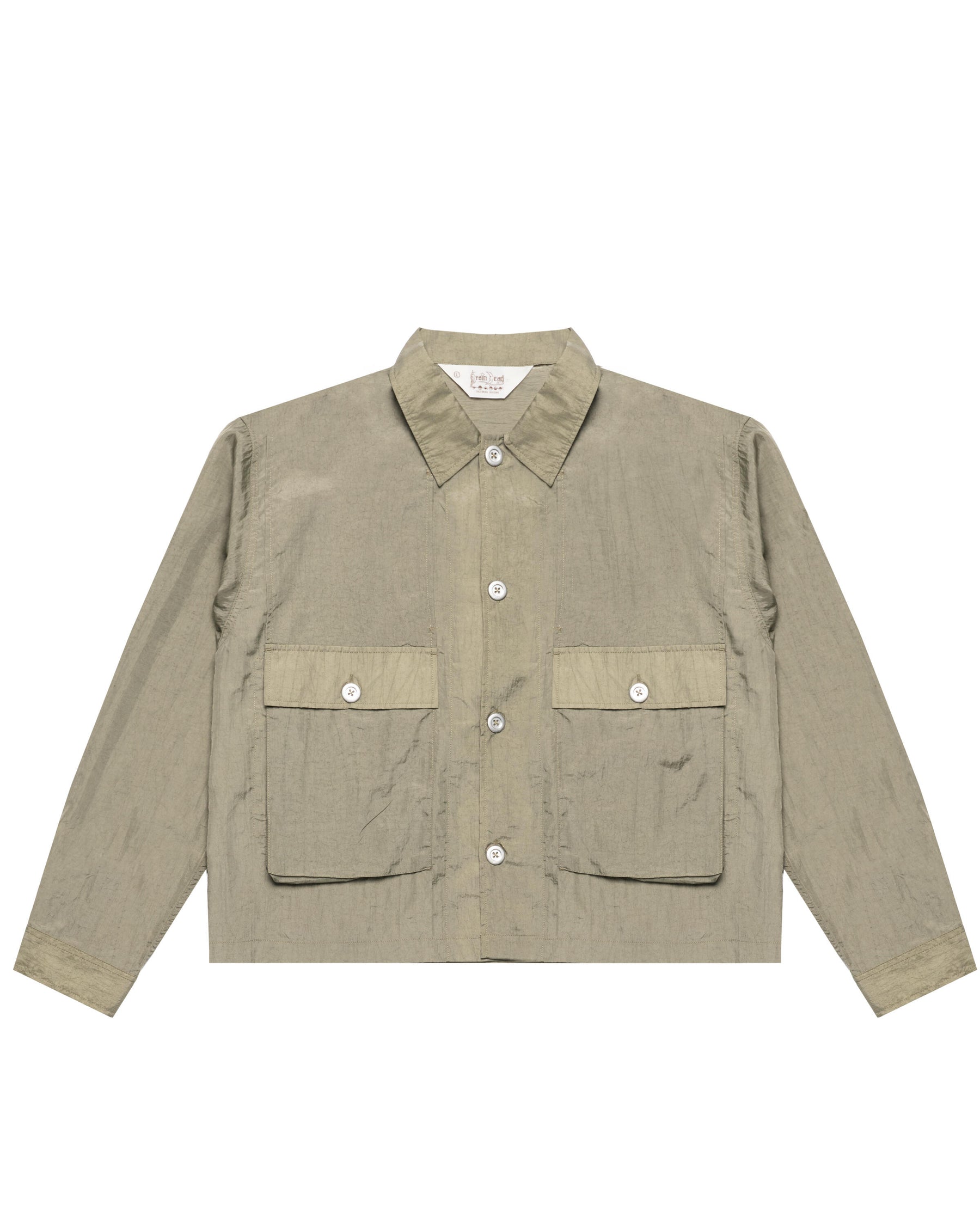 Brain Dead Cropped Nylon Button Up Shirt